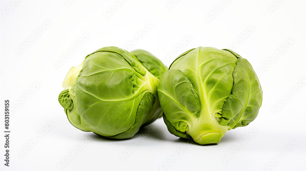 Fototapeta premium brussels sprouts on a white background