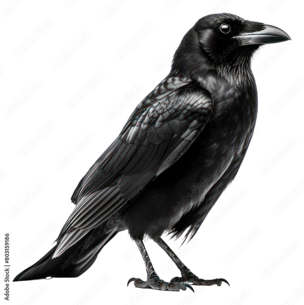 Fototapeta premium PNG Raven blackbird animal white background