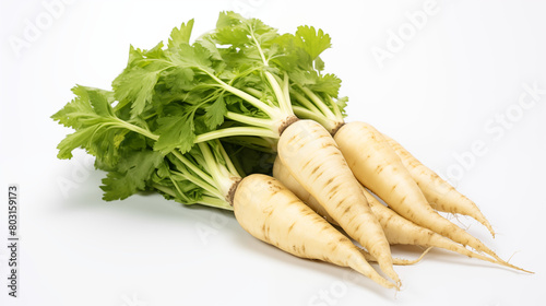 bunch of parsnips on a white background