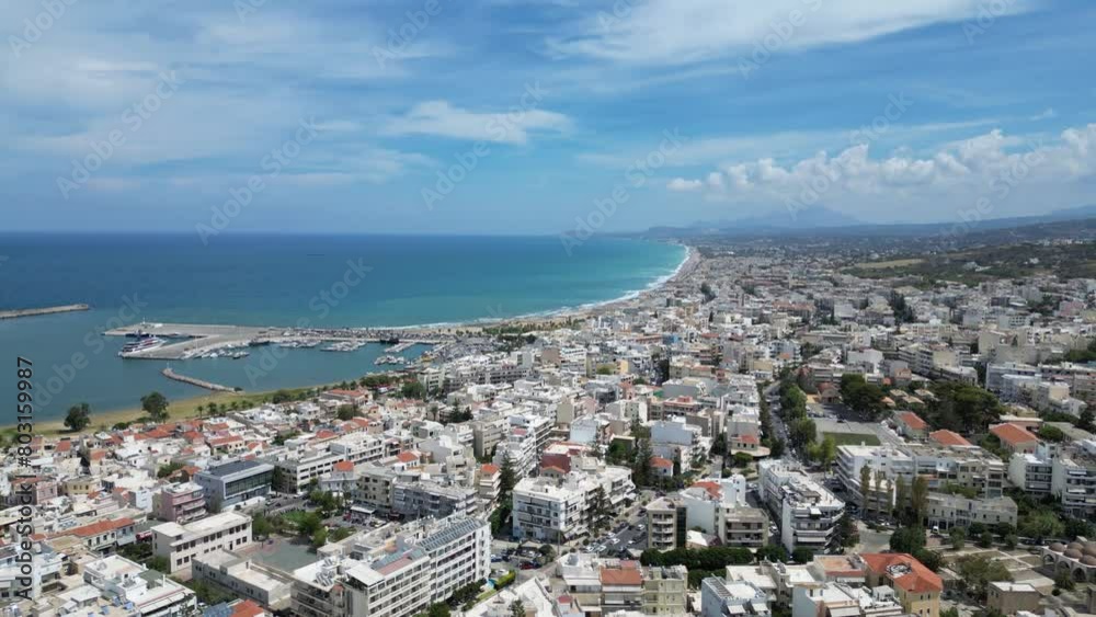 Aerial view. Rethymno town on the island of Crete. The historical part of the city and the port. Aerial view. Rethymno town on the island of Crete. The historical part of the city and the port.