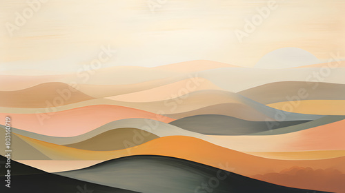 Digital abstract golden hills geometric pattern graphic poster background