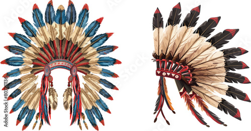 American Indian feathers war bonnet