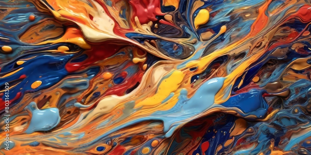 Abstract painting combined with colorful oil paint Abstract painting combined with colorful oil paint
