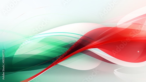 A vibrant abstract background featuring red, green, and white colors