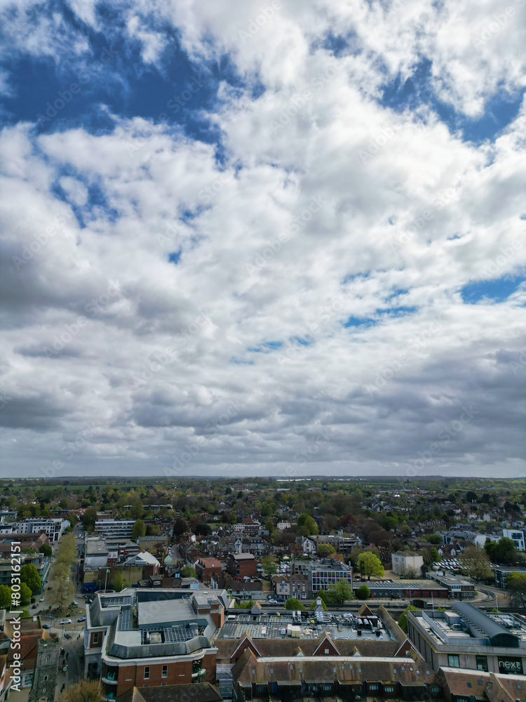 Fototapeta premium Aerial View of Historical Canterbury City Centre, Kent, England, Great Britain. April 20th, 2024