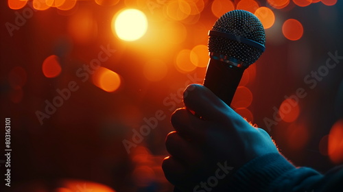 microphone in a hand on stage