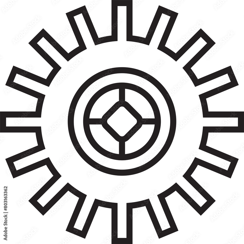 Gear Icon Line Illustration