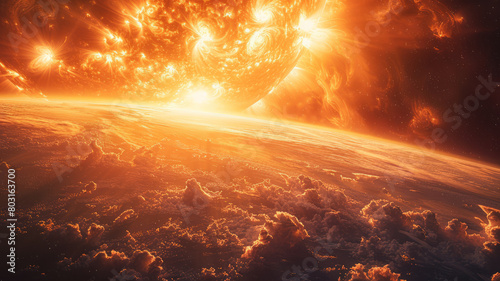 the sun in space releasing plasma near the earth generative ai