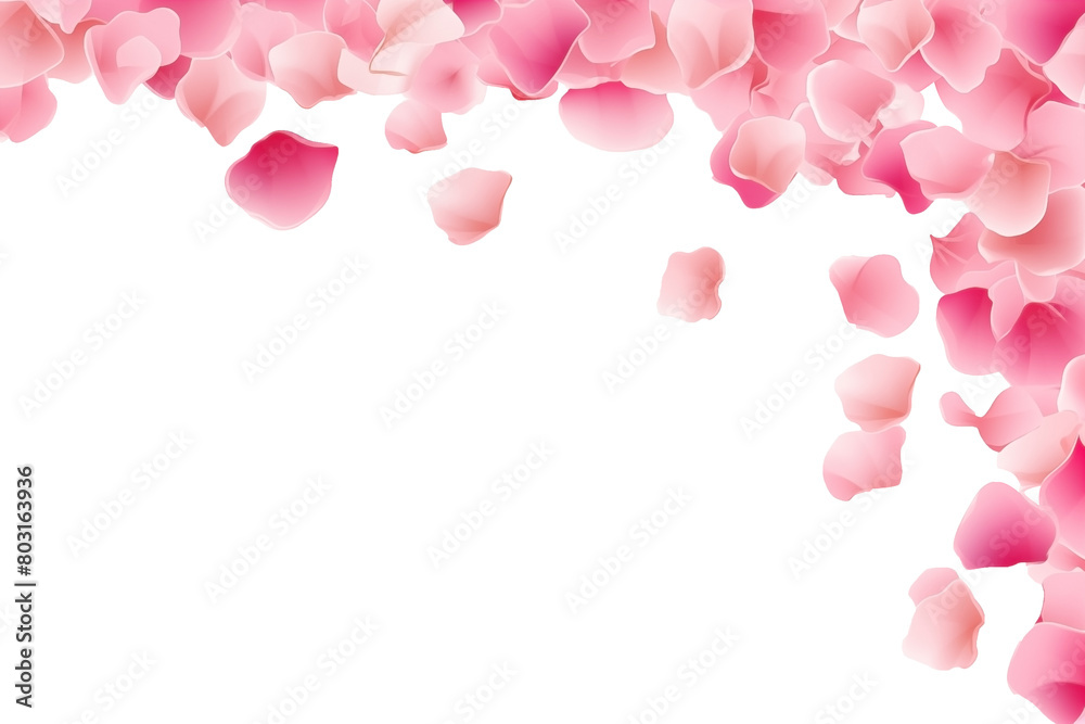 Falling Romantic pink rose petals PNG isolated on Transparent and white background - Flowers Love Beauty Symbolism Sentiment Affection 