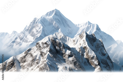 Winter mountain PNG landscape isolated on Transparent and white background - Scenic mountain Peaks Rocky Cliffs Scenery Panorama Alpine Wilderness Adventure Concept © Stock - Realm