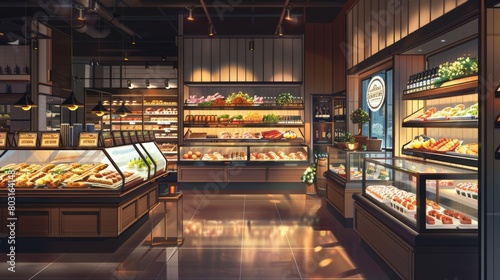 Explore gourmet selections at a high-end supermarket featuring fresh produce and elegant displays