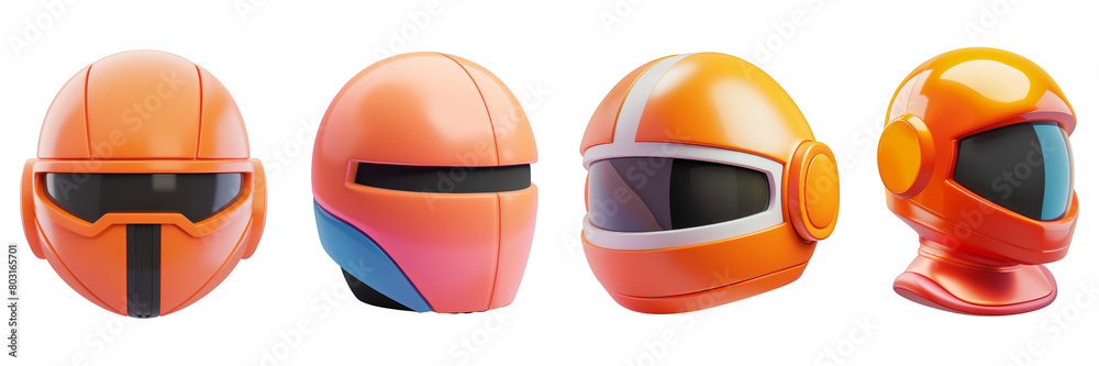 PNG helmet 3d icons and objects collection, in cartoon style minimal on transparent, white background, isolate PNG helmet 3d icons and objects collection, in cartoon style minimal on transparent, white background, isolate