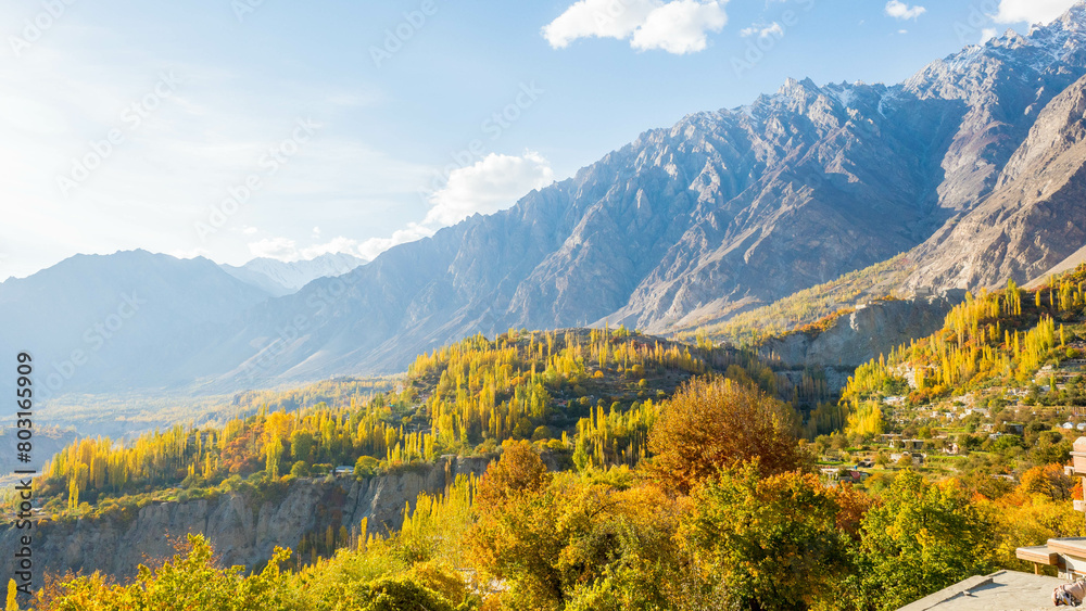 Scenery at a village in Pakistan In the autumn leaves change color Scenery at a village in Pakistan In the autumn leaves change color