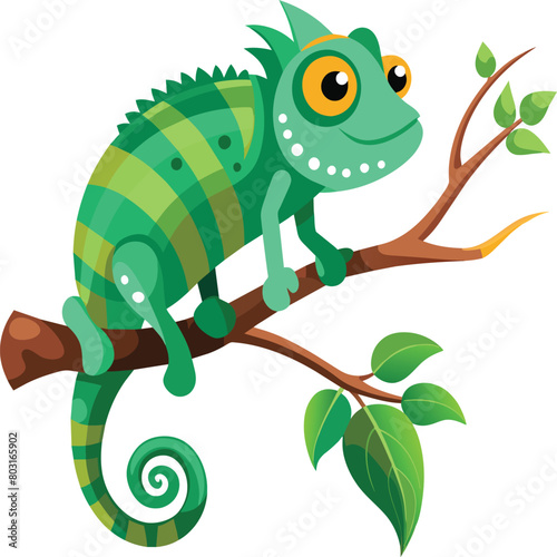 Chameleon Vector Art. Chameleon Animals Vector Illustration