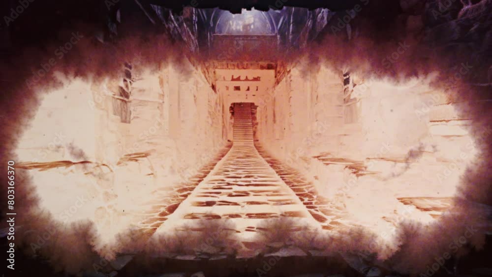 Dungeon Corridor background with centered ink overlay for text