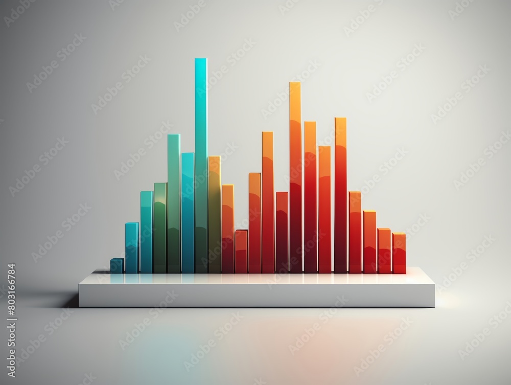 A sleek bar graph rising against a sparse backdrop, illustrating SEO progress in a simplistic design