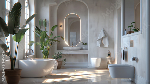 Soft natural and sophisticated minimal bathroom photo