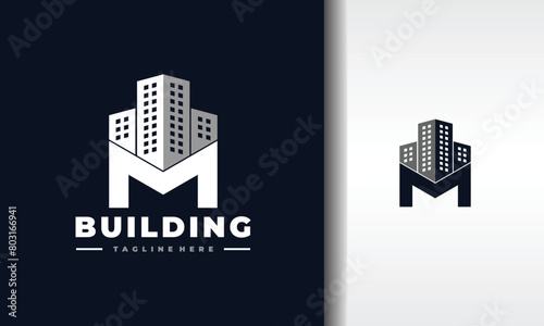 letter M apartment build logo