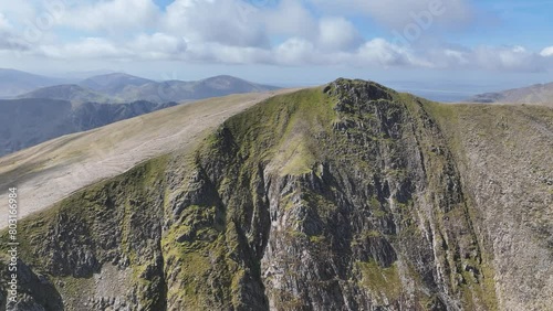 Y Garn - Portrait of Welsh Mountains - Snowdonia NP, Wales - orbit drone