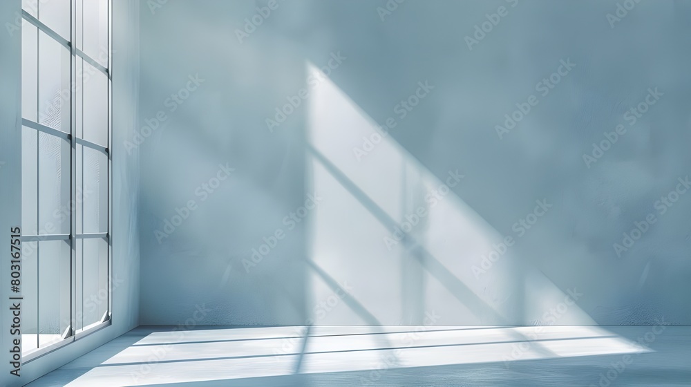 Empty room with blue wall and sunlight. 3d rendering mock-up Empty room with blue wall and sunlight. 3d rendering mock-up
