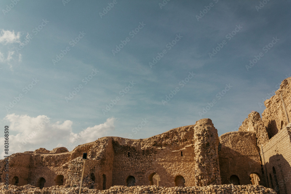 Ruins of Palace of Ardashir Pāpakan built in 224 A.D in Fars province, Iran representing ancient Persian architecture.	