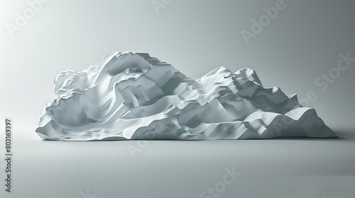 Intricate LEGO sculpture resembling a crumpled piece of paper displayed on a white background