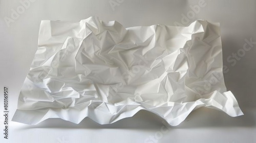 Intricate LEGO sculpture resembling a crumpled piece of paper displayed on a white background © Yusif