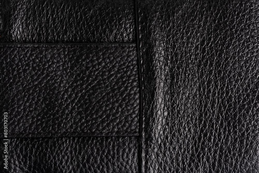 Black leather texture background. Leather texture background. Black leather background.