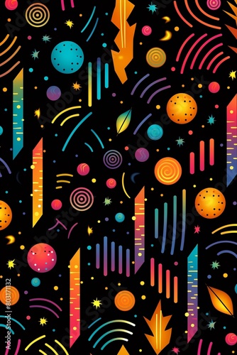 Neon prints in dark tones, simple seamless pattern ideal for nightlifeinspired fabric design , pattern