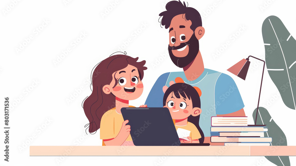 dad helping daughter with homework dad helping daughter with homework