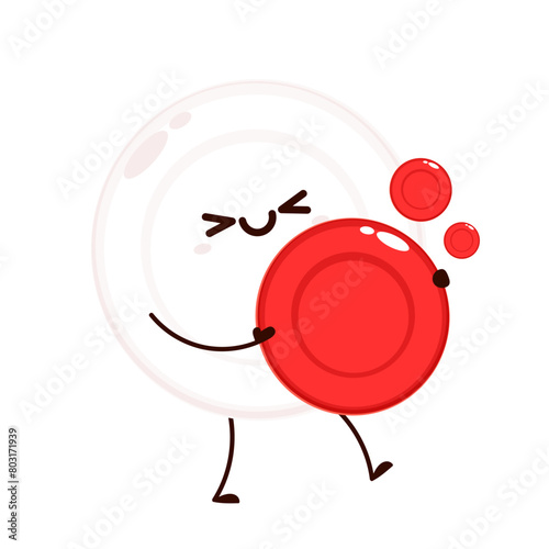 Red and white blood cell character design.