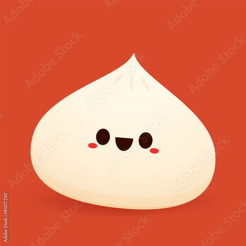 Chinese dumplings character design. Chinese dumplings is Chinese food. Bao cartoon.