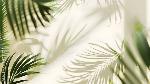 Palm leaves shadows background