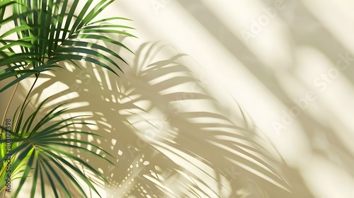 Palm leaves shadows background