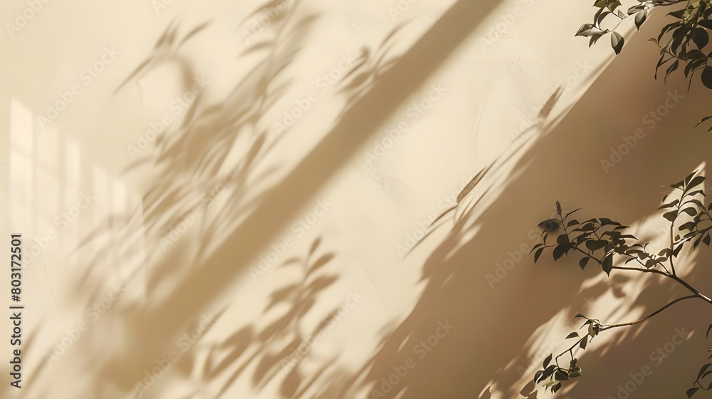 Fototapeta premium Palm leaves shadows background