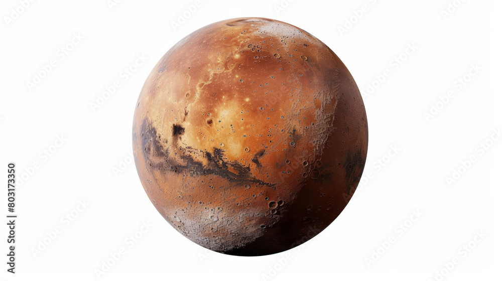 planet mars on white background