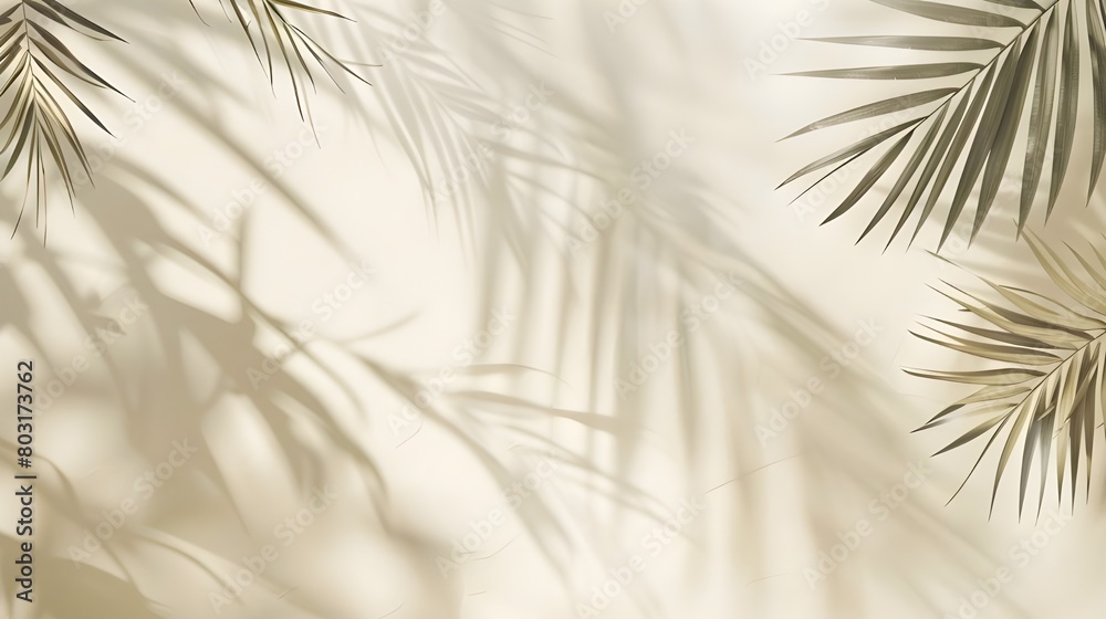 Obraz premium Palm leaves shadows background