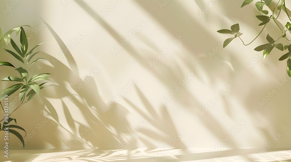 Palm leaves shadows background Palm leaves shadows background