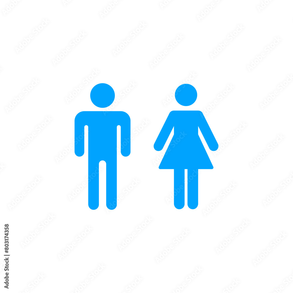Vector male and female icon set. Flat design. Vector male and female icon set. Flat design.