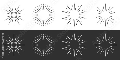 Fireworks black and white design vector illustration