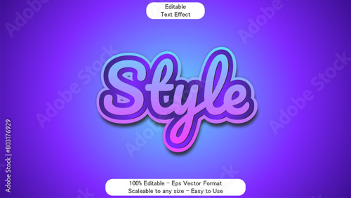 3d style purple text effect, editable text effect