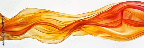 A rich saffron wave, warm and inviting, flowing dynamically against a white background, depicted in an ultra high-definition image.