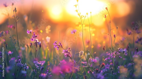 vintage background little flowers, nature beautiful, toning design spring nature, sun plants © Muzikitooo
