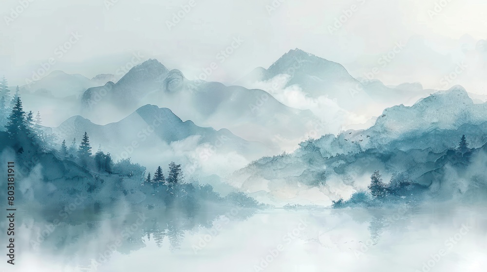 Misty Mountains and Trees