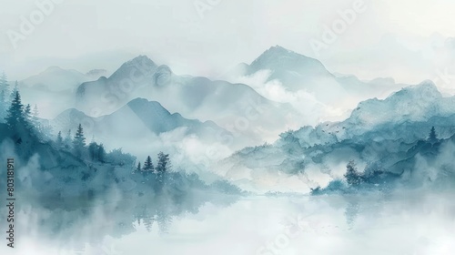 Misty Mountains and Trees