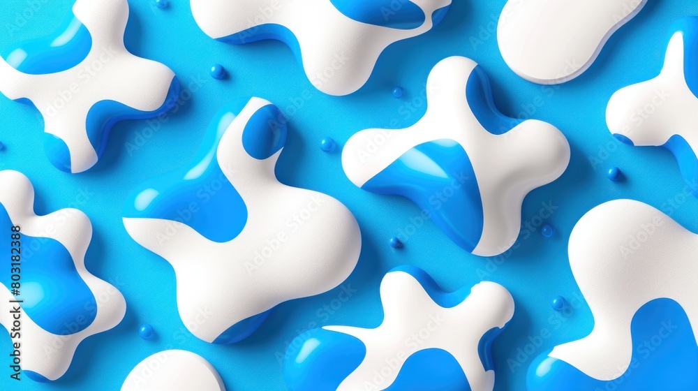 Blue and White Wall With White Stars