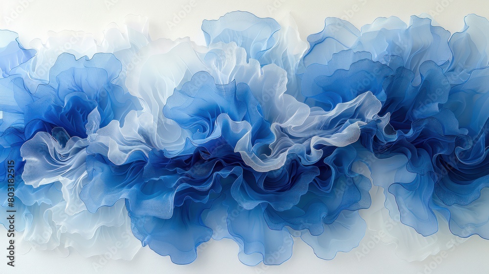 Blue Flowers Painting on White Wall