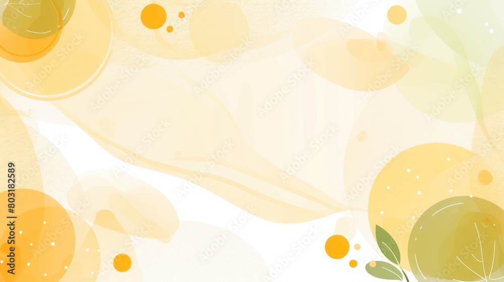 Yellow and Green Background With Circles and Leaves Yellow and Green Background With Circles and Leaves