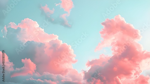 Dreamy pink cloud background ideal for imaginative and serene designs © Muzikitooo