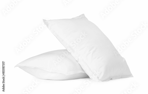 Two new soft pillows isolated on white